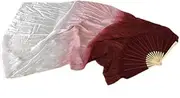 [CekoCk] Sequin Skirt，Belly Dancer Skirt, Dance Ribbons,Silk Fans,Ladies Belly Dance Silk Fan Veils 1 Pair Hand Made Bellydance Long Veil 1.8M (Color : As Picture16)