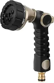RESTMO Garden Hose Pipe Spray Gun, Heavy Duty Metal Water Hose Sprayer with 7 Watering Patterns, Thumb Flow Control, High Pressure Water Sprayer for Outdoor Lawn & Plant Watering, Car & Pet Washing