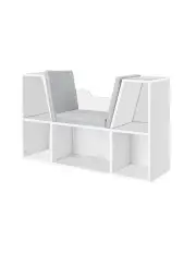 [Levede] Bookcase with Seat in White