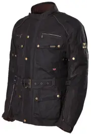 Modeka Glasgow Wax Jacket, black, Size L for Men