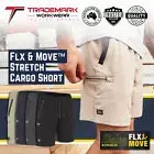 Bisley Mens FLX&MOVE Elastic Waist Cargo Work Shorts (BSHC1333) 72-132 RRP$73.95