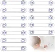 DACUAN 12 PCS 16.5CM Childproof Refrigerator Lock, Freezer Lock, Invisible Cabinet Cupboard Lock for Toddlers, Easy to Install(Transparent)