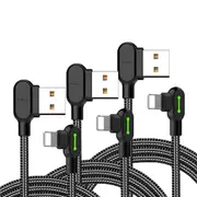 (3-PACK) Mcdodo USB To Lightning Apple Charger MFi Certified iPhone Fast Charging Cable Data Cord Compatible With iPhone 14 13 12 11 Pro Max Mini XS XR 8 7 iPad (1.8m)