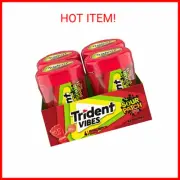 Trident Vibes SOUR PATCH KIDS Redberry Sugar Free Gum, 4-40 Piece Bottles 160PCS