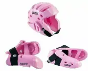 Proforce Sparring Gear Set Karate Pads Head Helmet Hand Foot Guards Pink - NEW