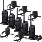 5 Retevis RT27 Walkie Talkies 2 Way Radio w/ Shoulder Speaker Mic & USB Charging
