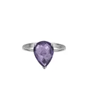 Silver 3.30 ct. tw. Amethyst Half-Eternity Ring