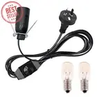 Salt Lamp Power Cord - 1.8M Cable with 2 E14 Bulbs, Dimmer, Metal Clip, 240V