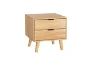 Artiss Bedside Table 2 Drawers Pine Bedside Tables