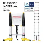 Telescopic Ladder Soft Close Aluminium 13 Steps 3.8M Max.load:150kg Footpad