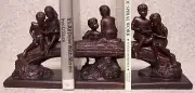 Bookends Memories of Youth Children at Play Three Piece Set Book Ends NEW