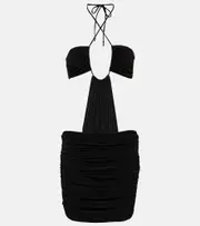 [Norma Kamali] Norma Kamali Jason Bill cutout jersey minidress AU 16 black