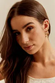 Gold Interlocked Pave Earrings - Size ONE, Women's Ring