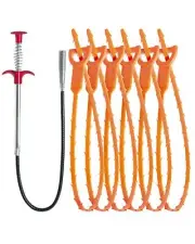 7 Pack Drain Clog Remover Snake Kitchen Sink Hair Remover for Toilet Bathtub