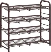 Stackable Shoe Rack, 4 Tier Metal Shoes Rack Storage Shelf, Holds up to 20 Pairs