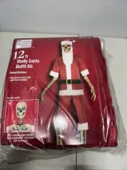 Home Accents 12' Skeleton Skelly Santa Suit ONLY Christmas Outfit, New