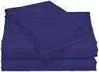 100% Egyptian Cotton 600-TC Queen Deep Pocket Sheet Set Egyptian Blue Stripe