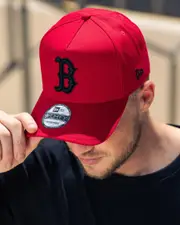 [New Era] New Era Men's Boston Red Sox 940 A-Frame Cap in Scarlet One Size Scarlet