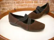 Clarks Haydn Juniper Brown Suede Gored Mary Janes Shoes NEW
