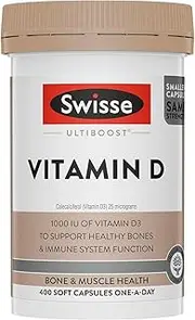 Swisse Ultiboost Vitamin D - Supports Bone & Muscle Health & Maintains Healthy Immune System - 400 Capsules