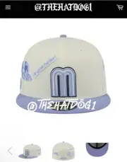 New Era Mexico Béisbol White/lavender Anniversary 59fifty Fitted Cap Size 7 1/2