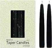 Zest Candle 12-Piece Taper Candles, 6-Inch, Black