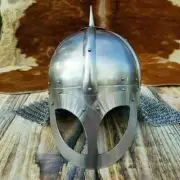 Medieval Helmet Armor Viking Nasal Spectacle Chainmail Display Knight Halloween