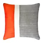 Pillow Cover Orange 16"x16", Couch Decor Silk Patchwork - Splendour Orange