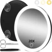 20X Magnifying Mirror with LED Light, 7 Inch Upgraded Lighted Makeup Mirror