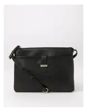 [Piper] Lara Zip Top Crossbody Bag in Black