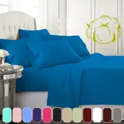 Egyptian Cotton Bed Flat Fitted Sheet Set Single/Double/Queen/King Size