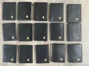 BUGATTI MEN'S BLACK LEATHER TRI-FOLD WALLET WITH PERSONAL INITIALS LETTER PICK
