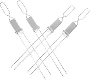 iplusmile 4pcs Metal Skewers for Kabobs: BBQ Skewers for Grilling Stainless Steel Barbecue Forks Safe Handling Cooking and Gatherings