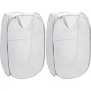 2X Large Foldable Laundry Washing Clothes Storage Bag Hamper Basket Bin Organiser - White