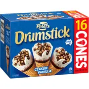 Peters Drumstick Ice Cream Vanilla 16 pack