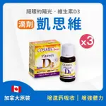 【FU LIN 富霖生技】維生素D3滴劑 400IU 凱思維 加拿大進口(3入組_15ML/瓶_約365滴)