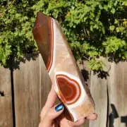Carnelian Druzy Crystal Banded Pattern Tower Point | 744 grams | 1lbs 12oz