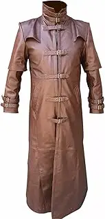 [LeatherJunction] Mens Black Faux Leather Buckle Gothic Van Helsing Full Length Trench Coat Steampunk