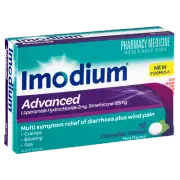 Imodium Advanced 12 Chewable Tablets Relief Diarrhoea Cramps Bloating Gas