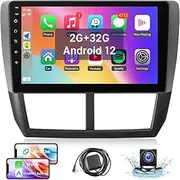 Leadfan Car Stereo for 2008-2012 Subaru Forester Impreza WRX Radio with Wireless CarPlay Android Auto, 9 Inch ToucScreen Display In-Dash GPS Navigation WIFI Bluetooth Unit MirrorLink,SWC+Backup Camera