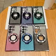 Phone Case For Samsung Galaxy S24 S23 Ultra Plus S23 S22 S22 Plus Ultra S25 Ultra Back Cover Magnetic Adsorption with Stand Holder Support Wireless Charging B
