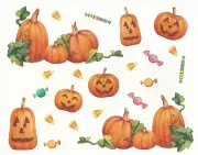 Creative Memories BLOCK STICKER - HALLOWEEN, JACK-O-LANTERNS, PUMPKINS, LOLLIES