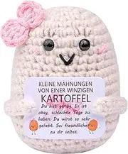 Mwmoeen Funny Positive Potato Pocket Hug, Creative Knitting Wool Potato with Mini Positive Energy Card, Best Friend Small Gifts for Women (K2