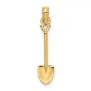 14K Yellow Gold 3-D Polished Shovel Garden Tool Charm