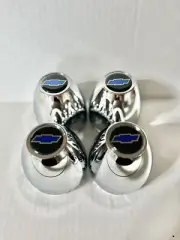 I KIT OF 4 BLACK/BLUE CH SUPREME WHEELS PLASTIC CENTER CAPS 3 1/4 OD