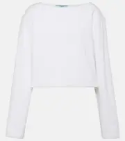 [Prada] Prada Logo cotton jersey crop top AU 16 white
