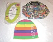 (S66) Little Brownie Bakers - Graffiti Doodle Lunch Bag, Door Sign WOG, Beanie