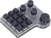 12 Keys Macro Programmable Keyboard with 4 Knobs, RGB LED Blue Switch Custom Knob KeyPad, 3 Mode USB C One Handed Gaming Keyboard, for Works Editing PS