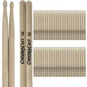 ChromaCast 5A USA Made, Wood Tipped, Hickory Drumsticks | 48 Pairs