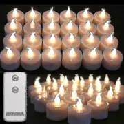 Remote Control Flickering Led Tealights - Set Of 24 Battery-powered Flameless Candles For Home